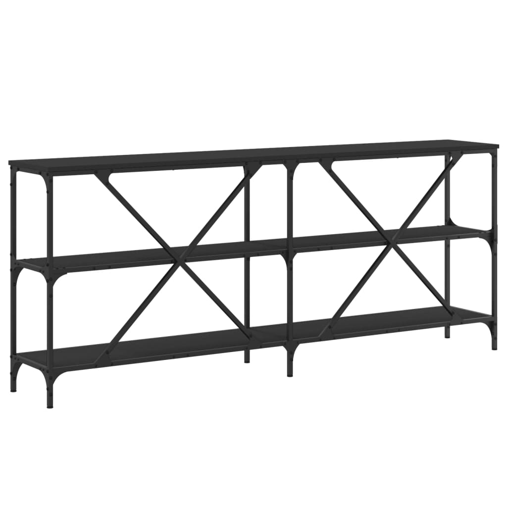 Avlastningsbord Konsollbord Svart 180x30x75 cm og jern