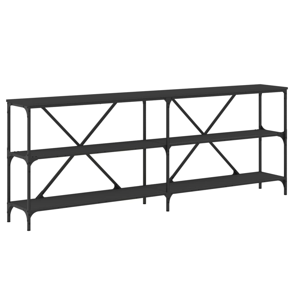 Avlastningsbord Konsollbord Svart 200x30x75 cm og jern