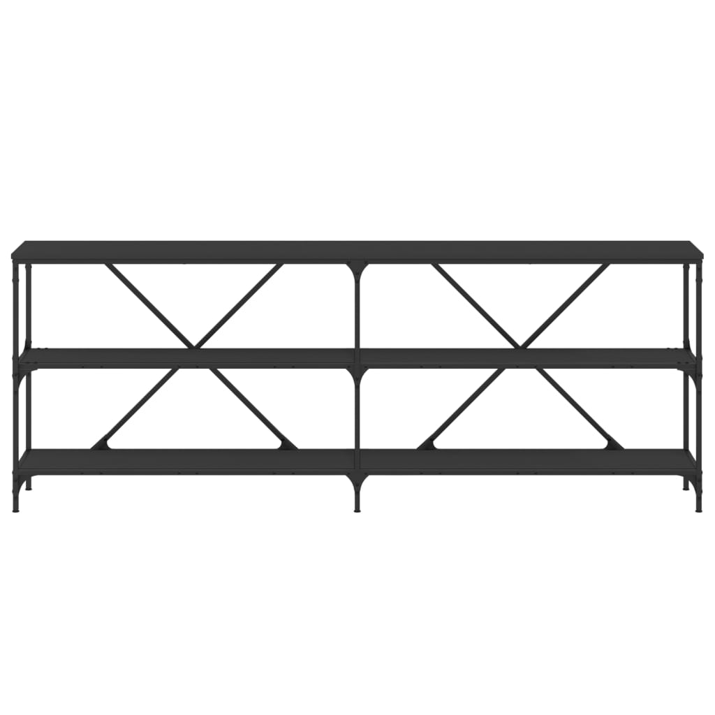 Avlastningsbord Konsollbord Svart 200x30x75 cm og jern