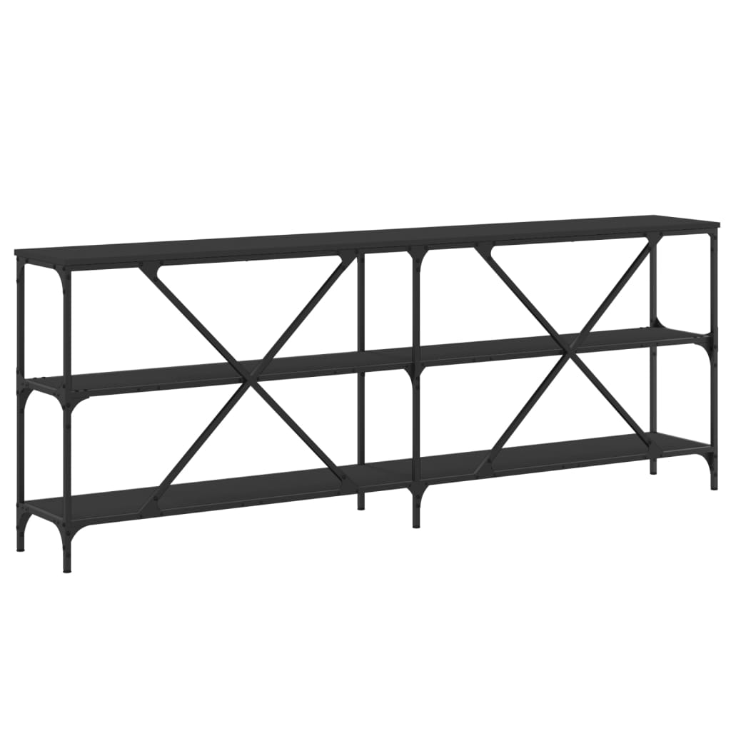 Avlastningsbord Konsollbord Svart 200x30x75 cm og jern