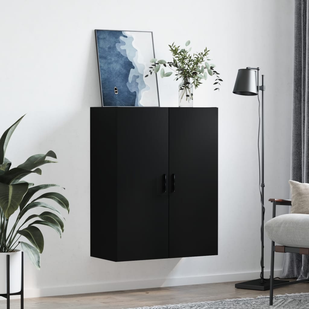 Veggskap Svart 69,5x34x90 cm