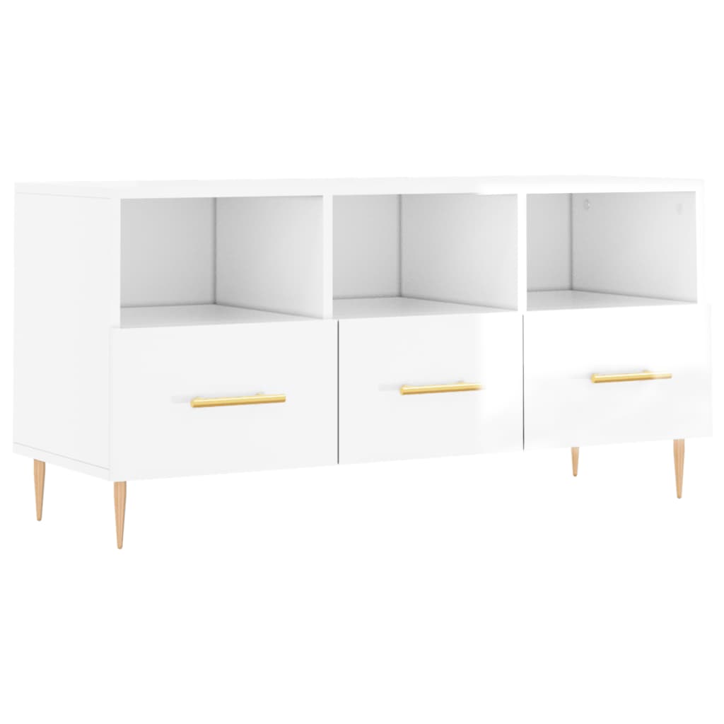 TV-Møbel Høyglans Hvit TV-benk 102x36x50 cm