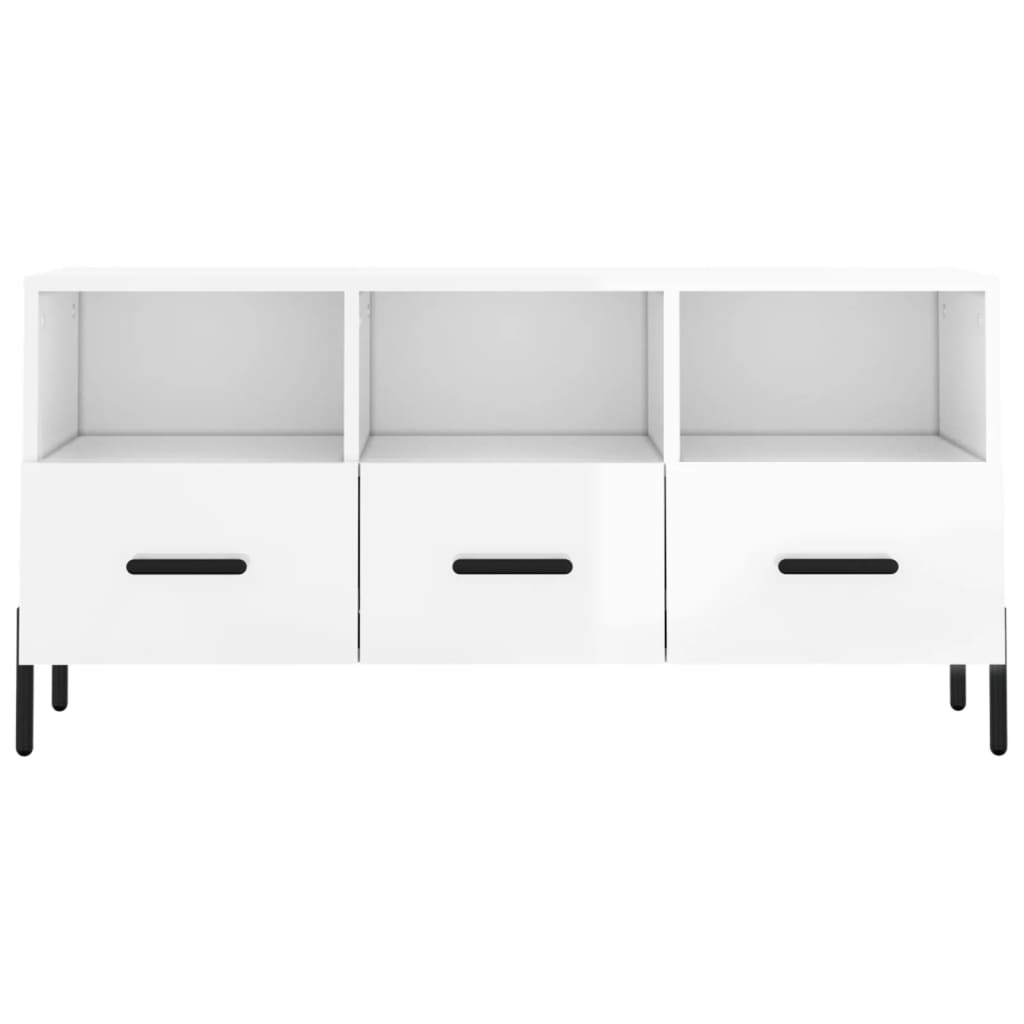 TV-Møbel Høyglans Hvit TV-benk 102x36x50 cm