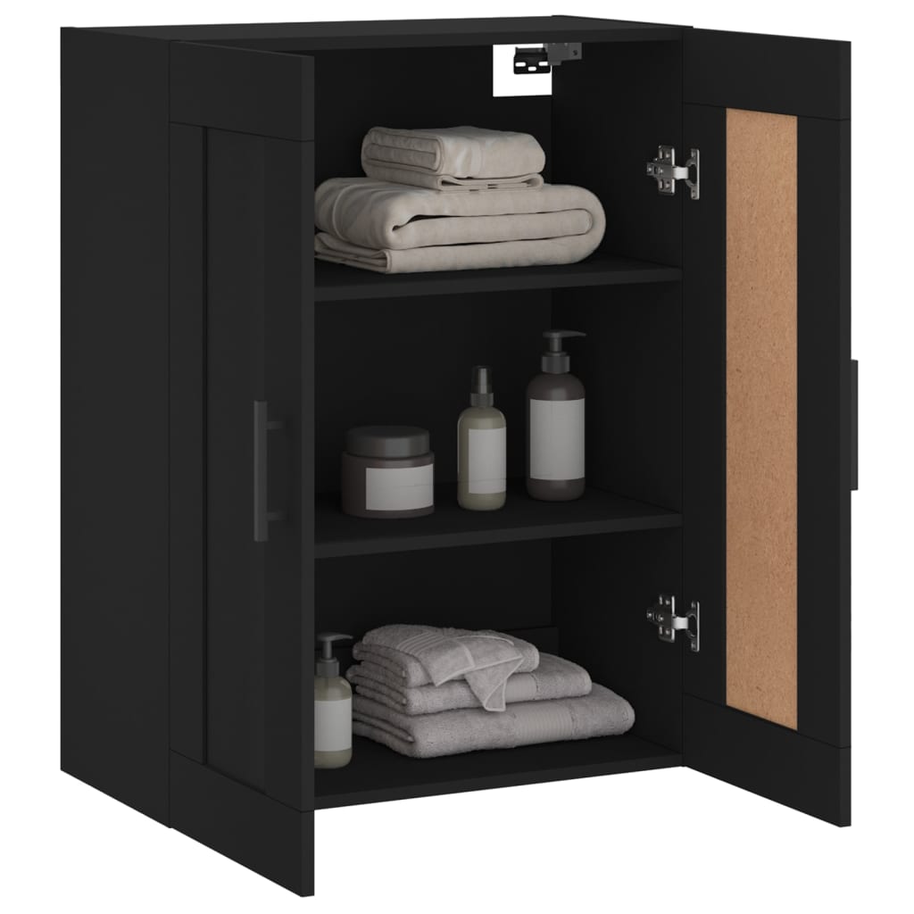 Veggskap Svart 69,5x34x90 cm