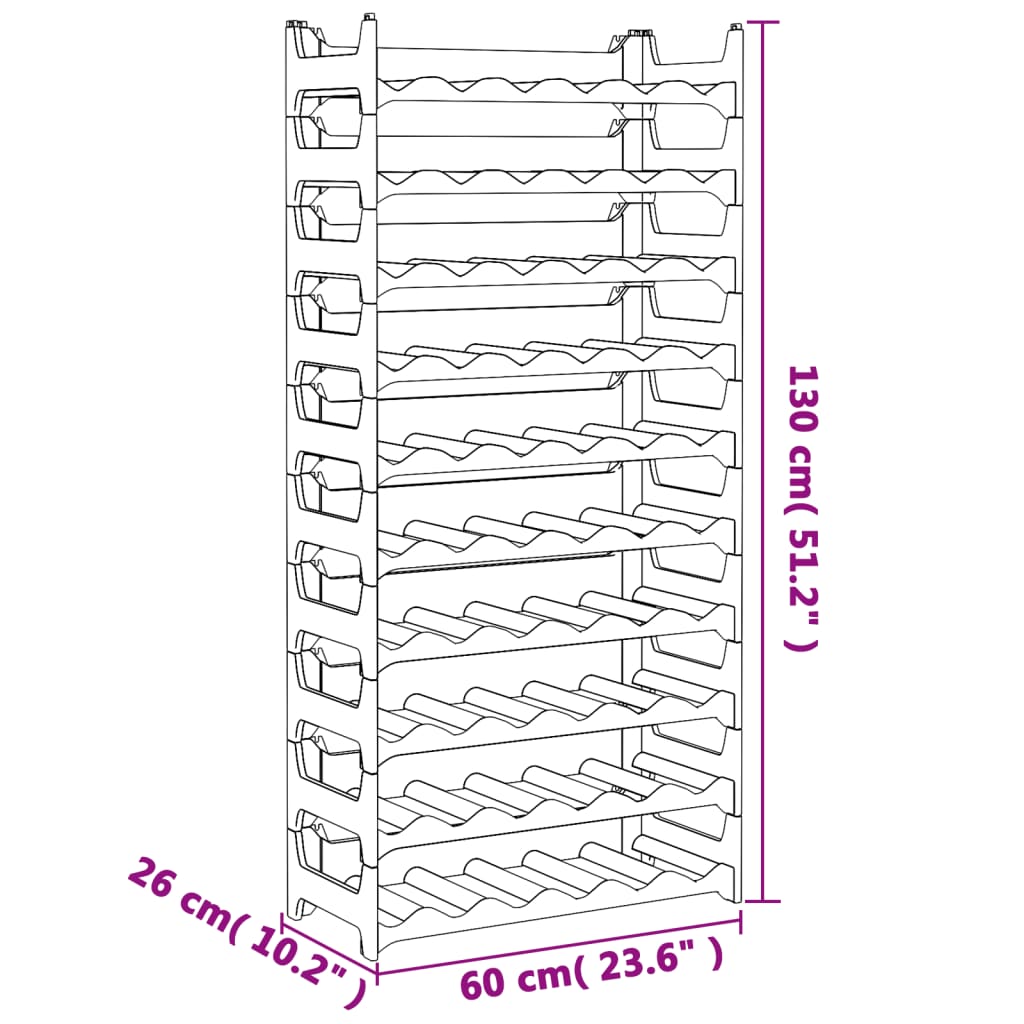 Vinstativ for 60 flasker PP stablebar