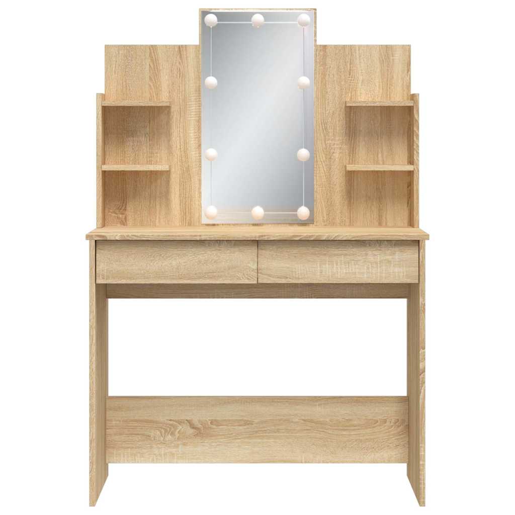 Sminkebord Sonoma Eik LED 96x40x142 cm
