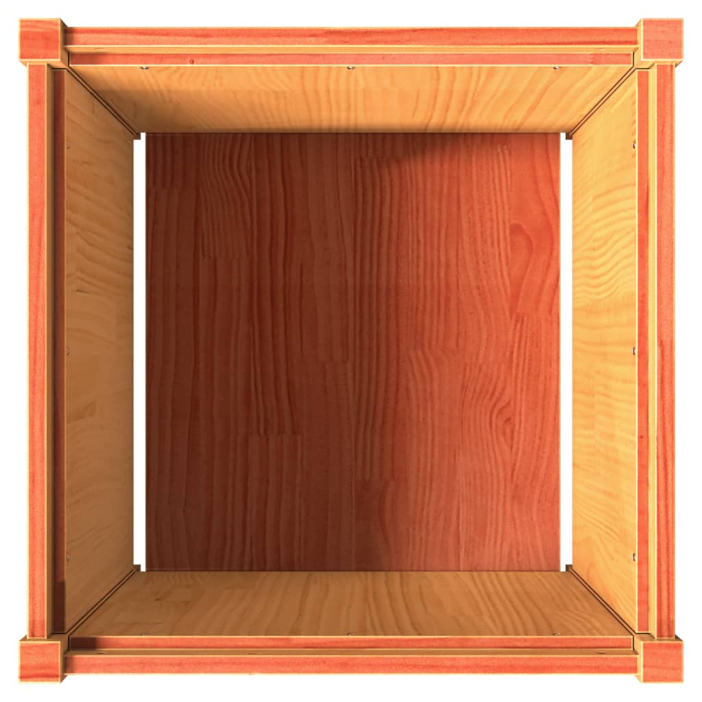 Utendørs Blomsterkasse Plantekasse Tre voksbrun 60x60x60 cm heltre furu
