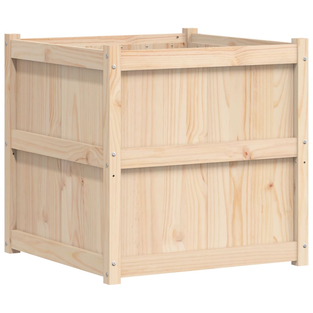Utendørs Blomsterkasse Plantekasse Tre 70x70x70 cm heltre furu