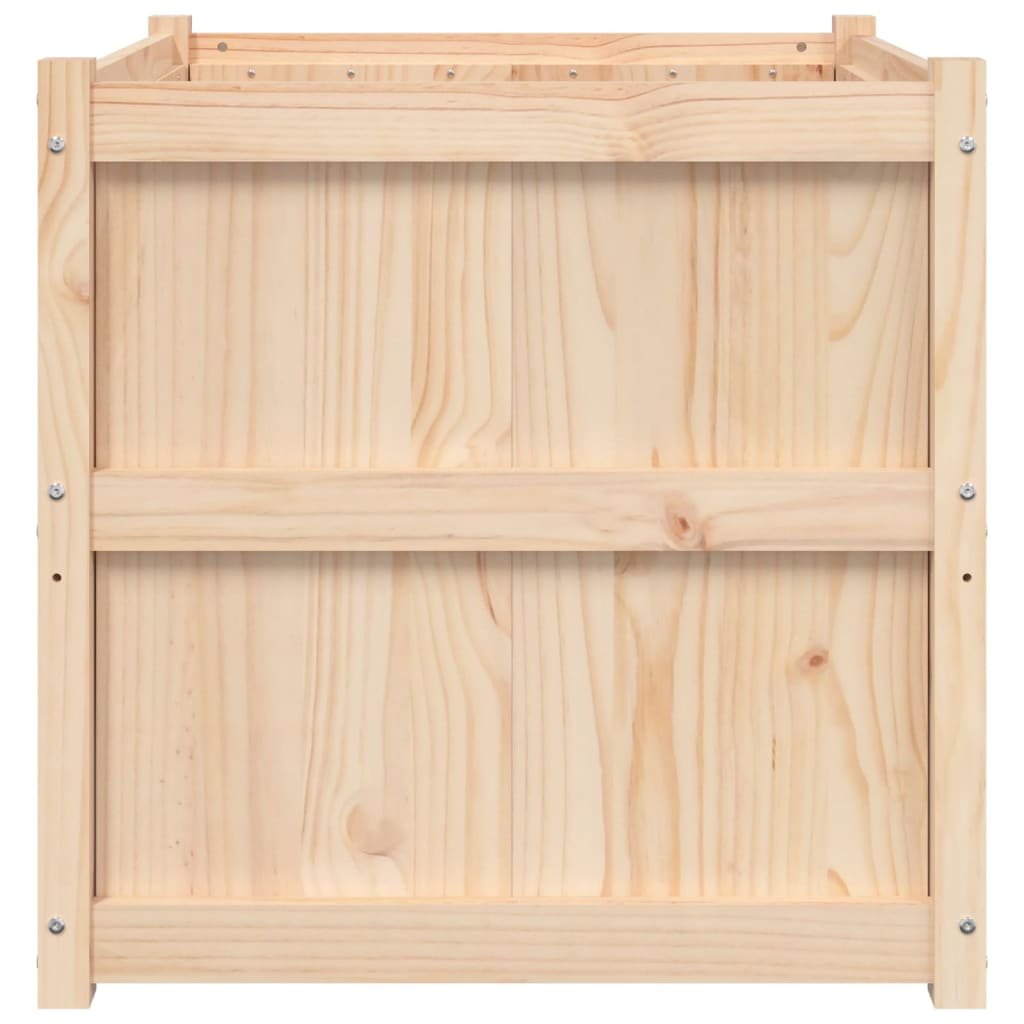 Utendørs Blomsterkasse Plantekasse Tre 70x70x70 cm heltre furu