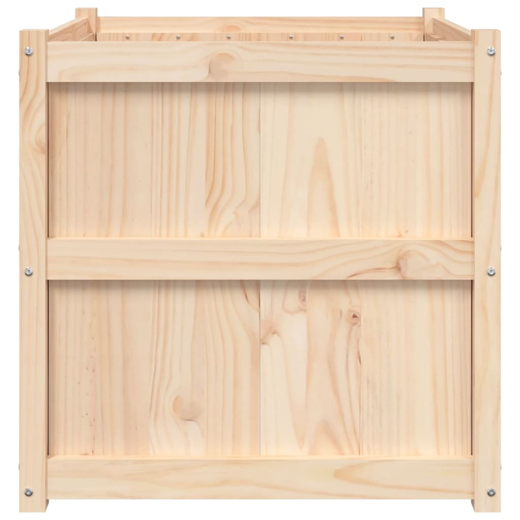 Utendørs Blomsterkasse Plantekasse Tre 70x70x70 cm heltre furu