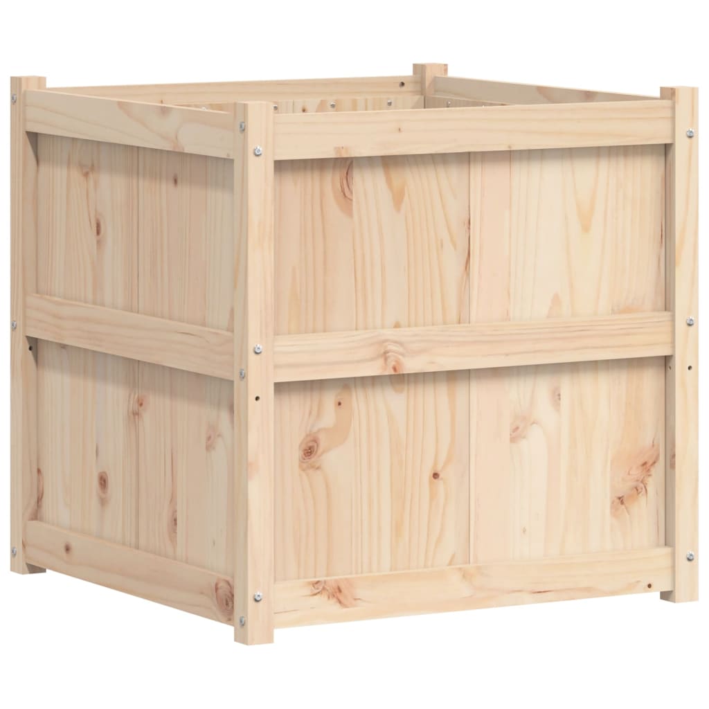 Utendørs Blomsterkasse Plantekasse Tre 70x70x70 cm heltre furu