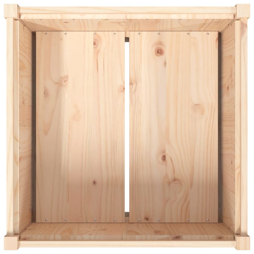 Utendørs Blomsterkasse Plantekasse Tre 70x70x70 cm heltre furu