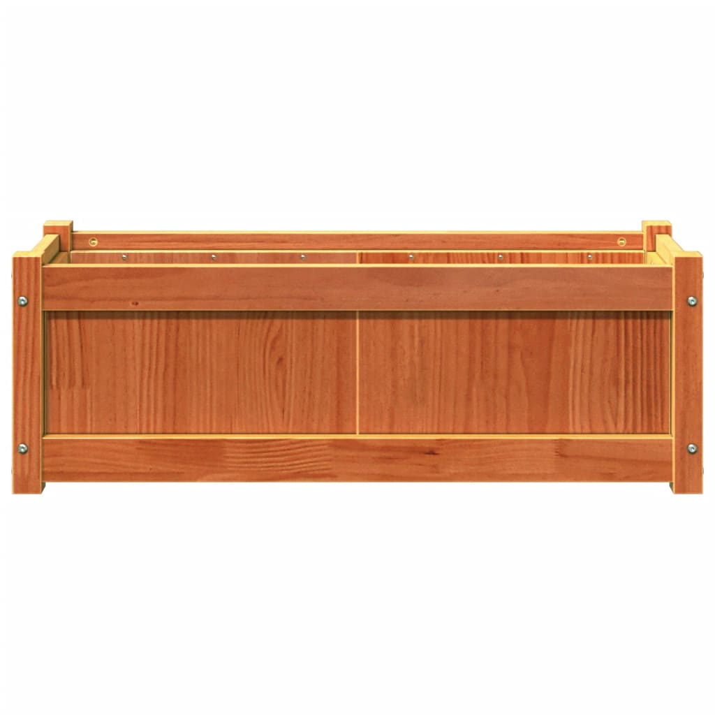 Utendørs Blomsterkasse Plantekasse Tre voksbrun 90x31x31 cm heltre furu