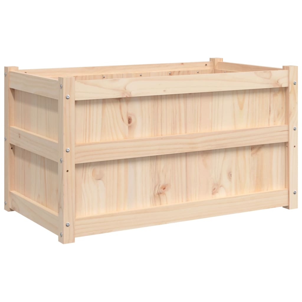 Utendørs Blomsterkasse Plantekasse Tre 90x50x50 cm heltre furu