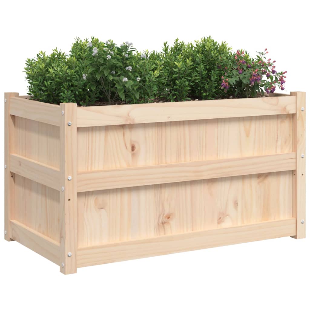 Utendørs Blomsterkasse Plantekasse Tre 90x50x50 cm heltre furu