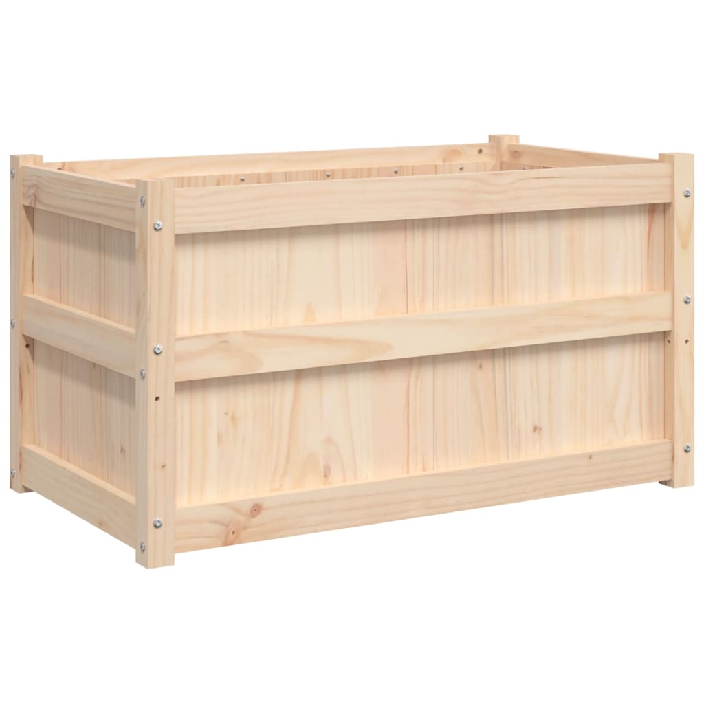 Utendørs Blomsterkasse Plantekasse Tre 90x50x50 cm heltre furu
