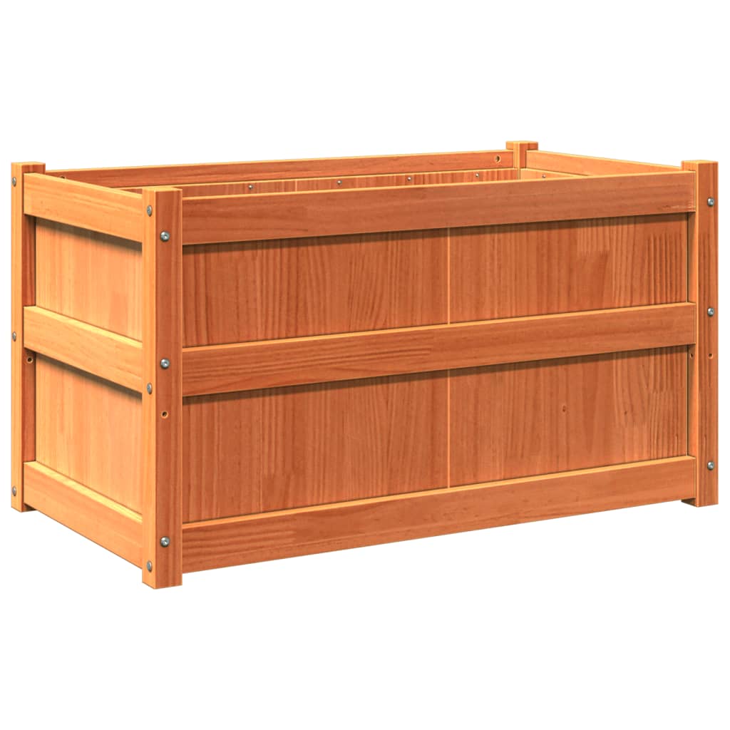 Utendørs Blomsterkasse Plantekasse Tre voksbrun 90x50x50 cm heltre furu
