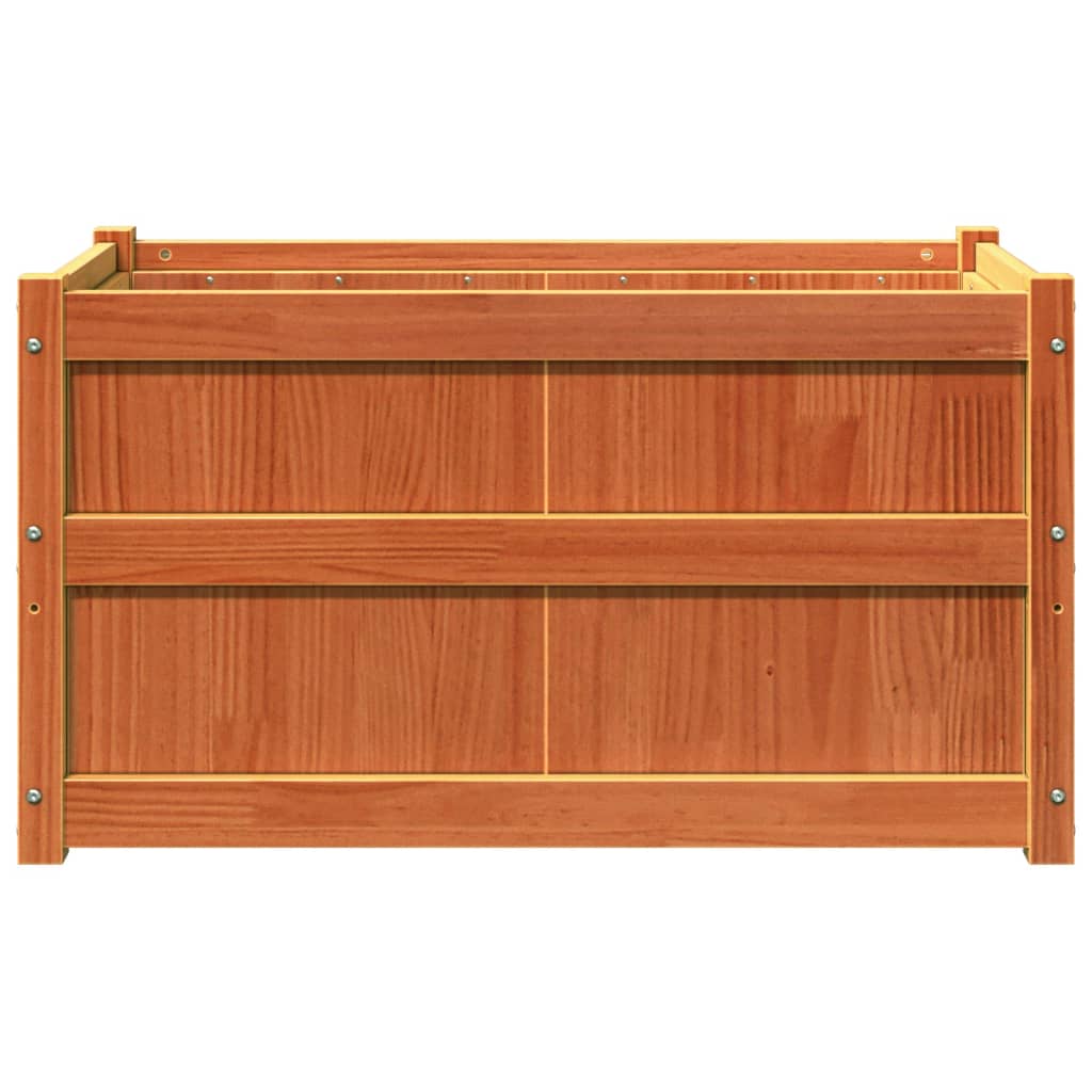 Utendørs Blomsterkasse Plantekasse Tre voksbrun 90x50x50 cm heltre furu