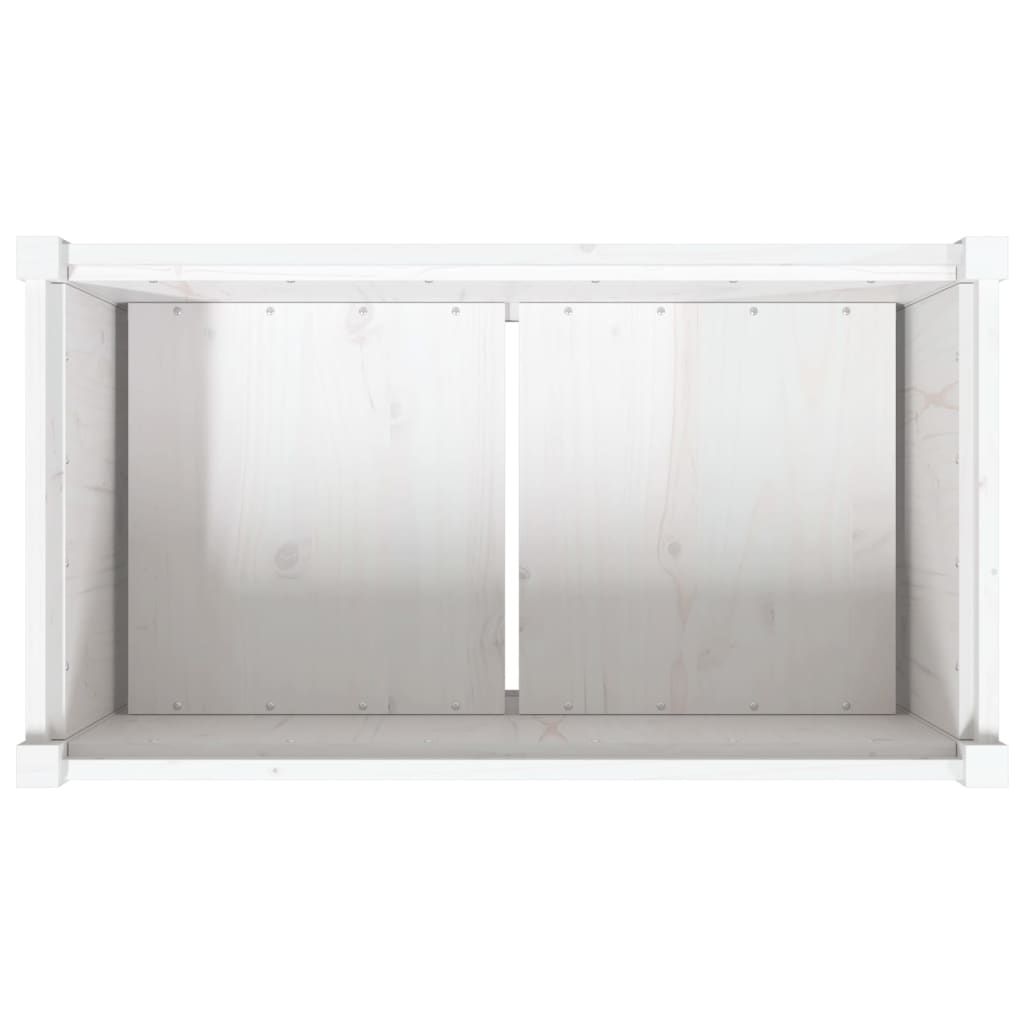 Utendørs Blomsterkasse Plantekasse Tre Hvit 90x50x70 cm heltre furu