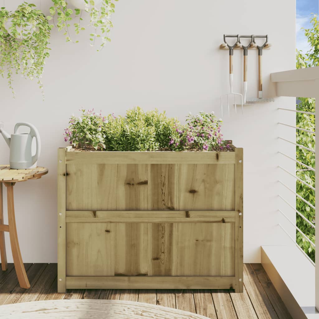 Utendørs Blomsterkasse Plantekasse Tre 90x50x70 cm impregnert furu