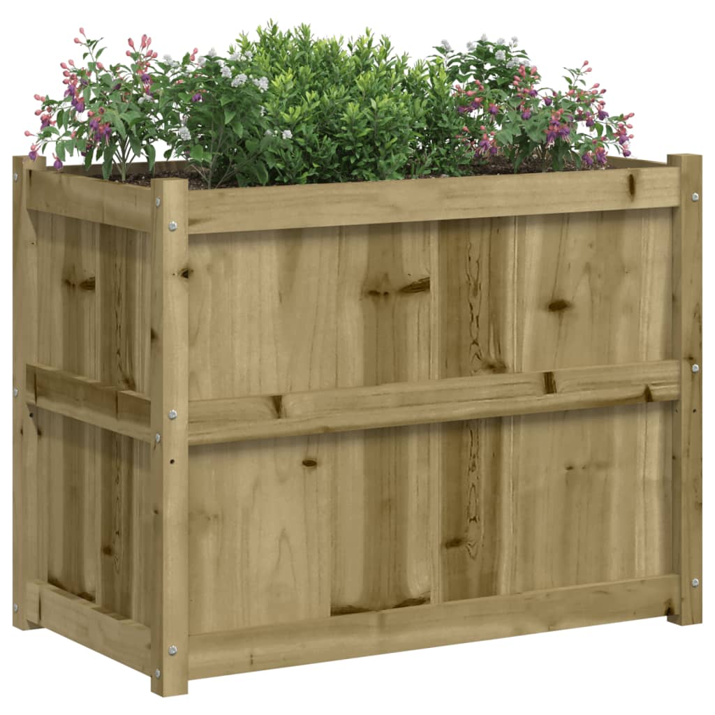 Utendørs Blomsterkasse Plantekasse Tre 90x50x70 cm impregnert furu