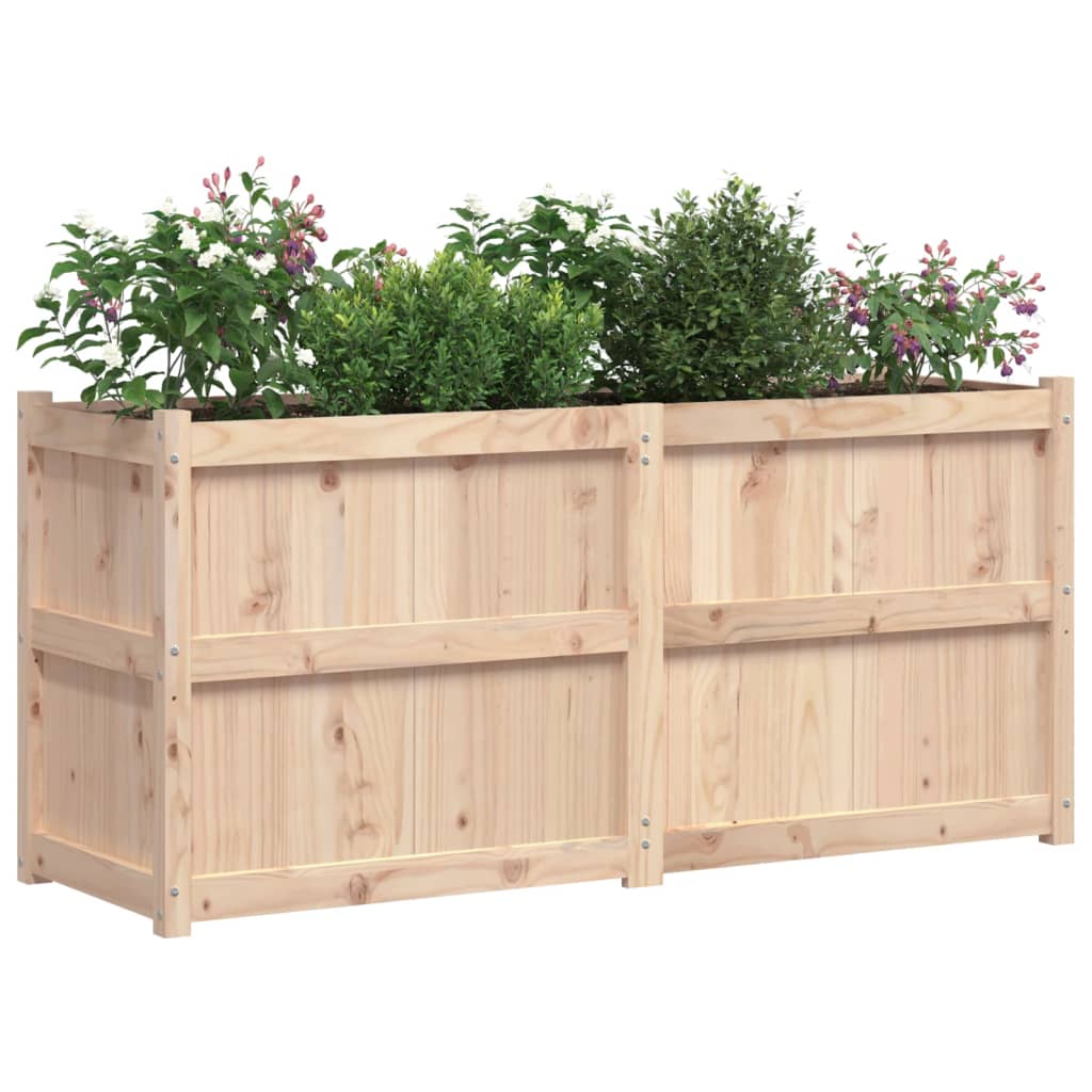 Utendørs Blomsterkasse Plantekasse Tre 150x50x70 cm heltre furu