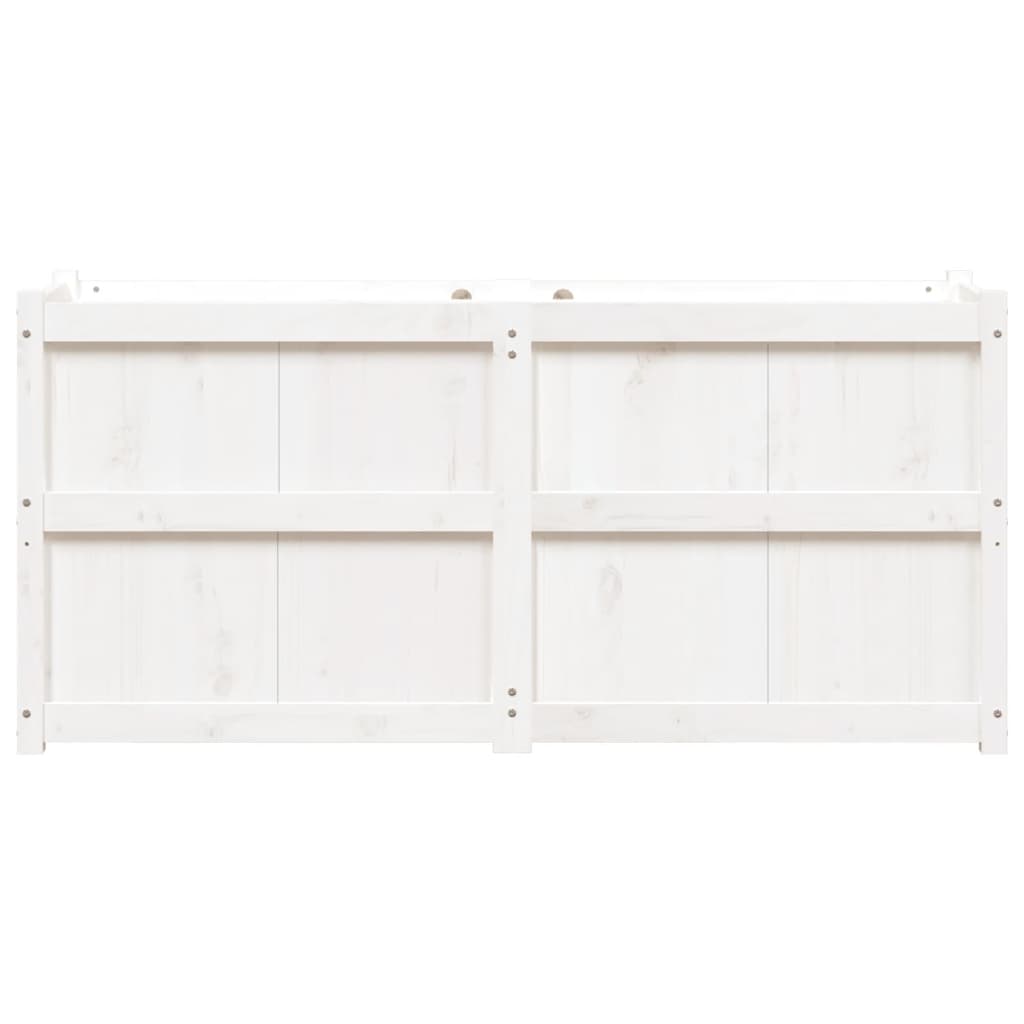 Utendørs Blomsterkasse Plantekasse Tre Hvit 150x50x70 cm heltre furu