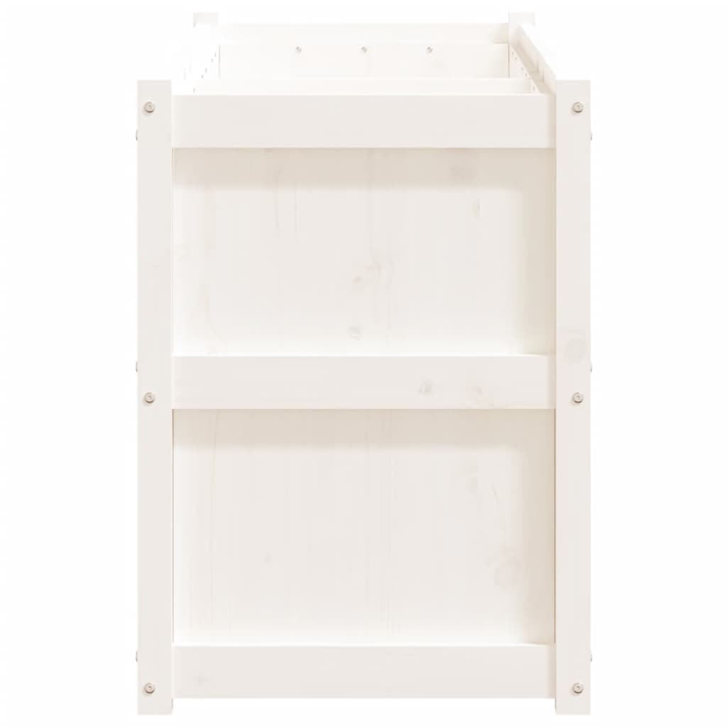 Utendørs Blomsterkasse Plantekasse Tre Hvit 150x50x70 cm heltre furu
