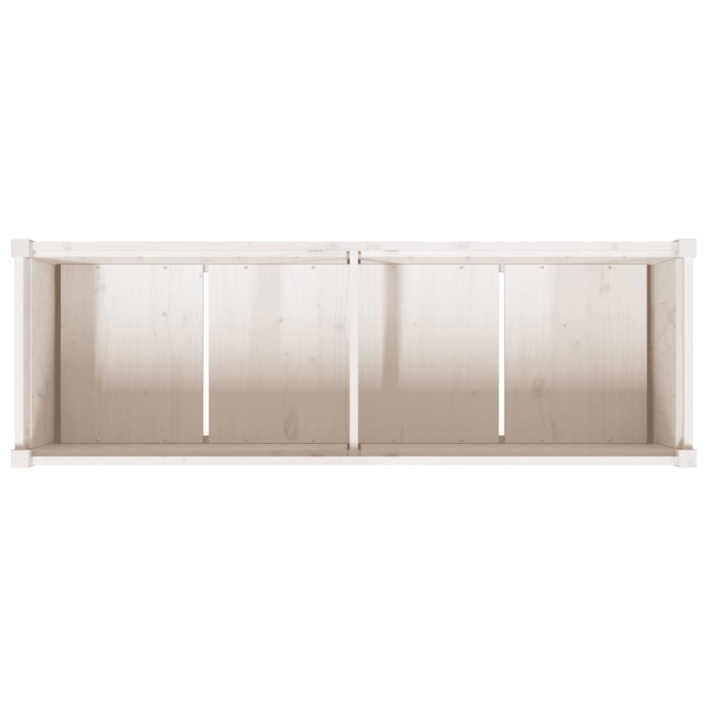 Utendørs Blomsterkasse Plantekasse Tre Hvit 150x50x70 cm heltre furu