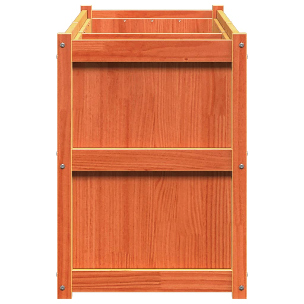 Utendørs Blomsterkasse Plantekasse Tre voksbrun 150x50x70 cm heltre furu