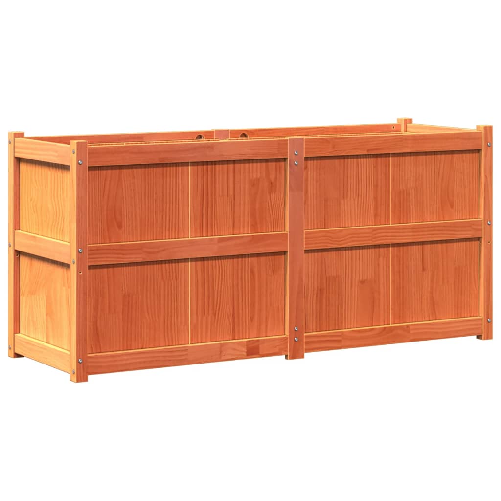Utendørs Blomsterkasse Plantekasse Tre voksbrun 150x50x70 cm heltre furu