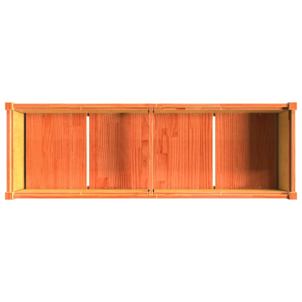 Utendørs Blomsterkasse Plantekasse Tre voksbrun 150x50x70 cm heltre furu