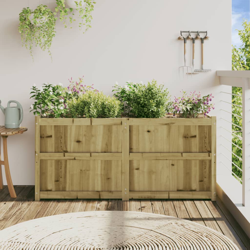 Utendørs Blomsterkasse Plantekasse Tre 150x50x70 cm impregnert furu