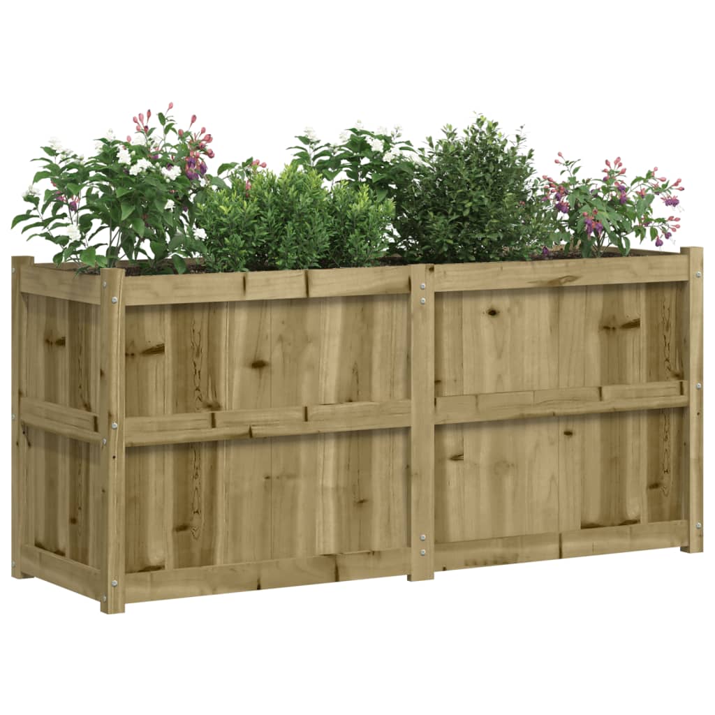Utendørs Blomsterkasse Plantekasse Tre 150x50x70 cm impregnert furu