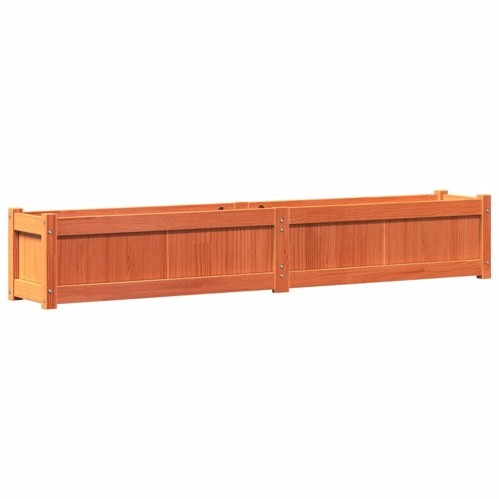 Utendørs Blomsterkasse Plantekasse Tre voksbrun 180x31x31 cm heltre furu
