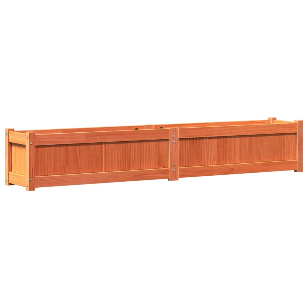 Utendørs Blomsterkasse Plantekasse Tre voksbrun 180x31x31 cm heltre furu
