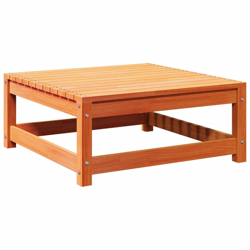 Fotskammel til hage brun 70x70x30 cm heltre furu