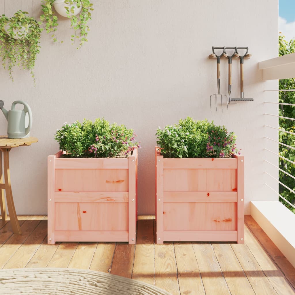Utendørs Blomsterkasse Plantekasse Tre 2 stk heltre douglasgran
