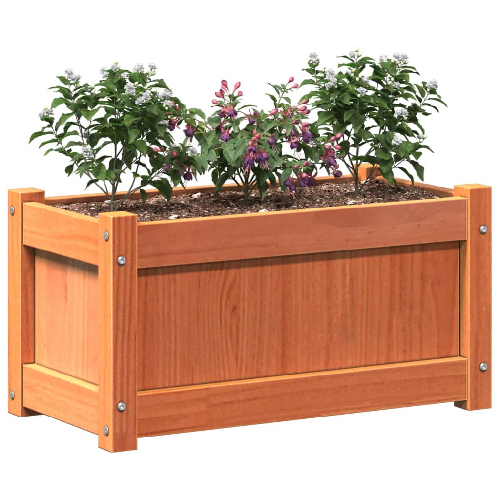 Utendørs Blomsterkasse Plantekasse Tre 2 stk Brun heltre furu
