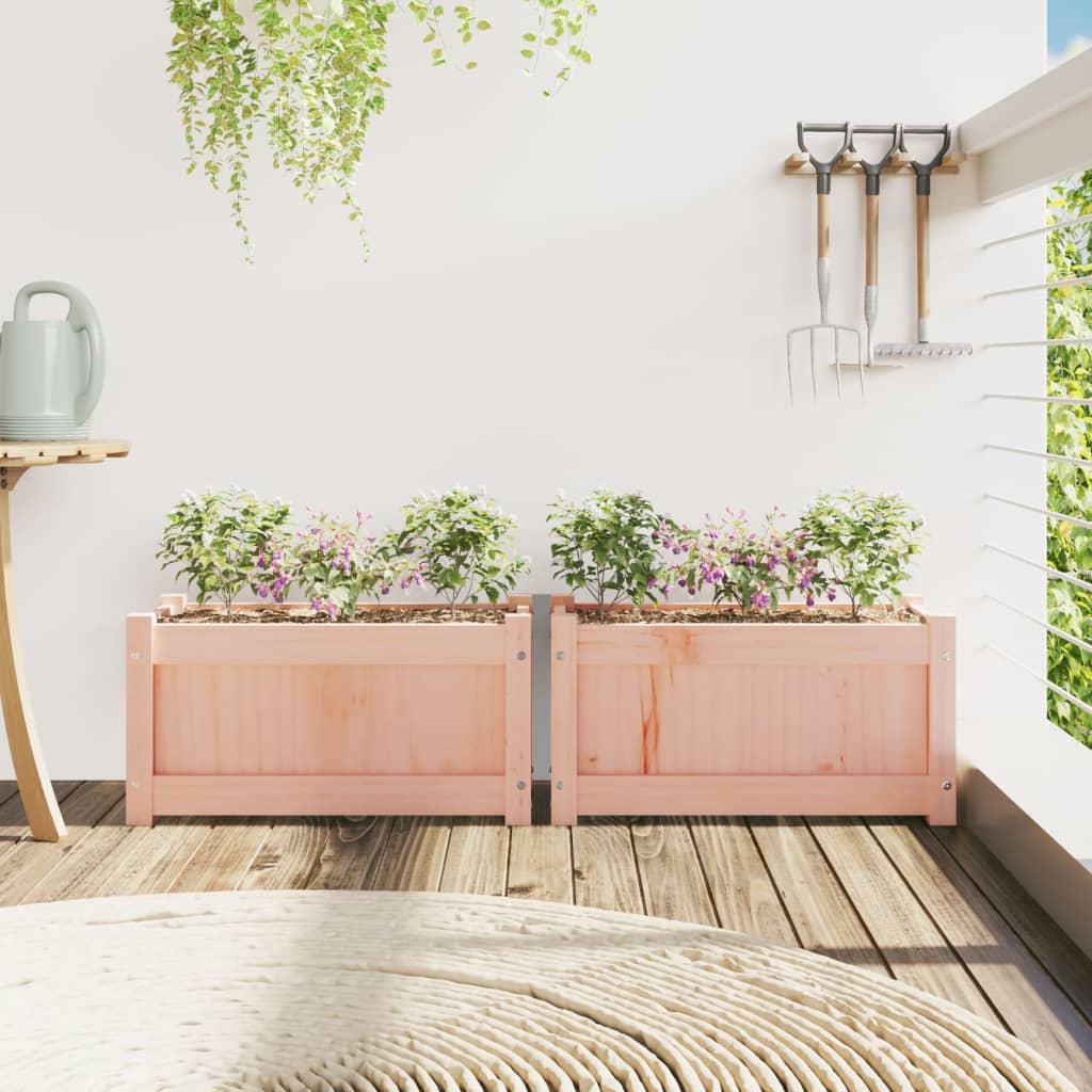 Utendørs Blomsterkasse Plantekasse Tre 2 stk heltre douglasgran