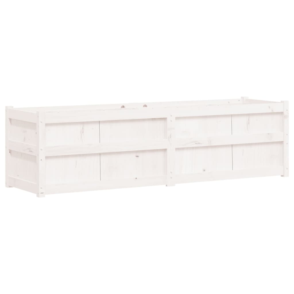Utendørs Blomsterkasse Plantekasse Tre Hvit 180x50x50 cm heltre furu