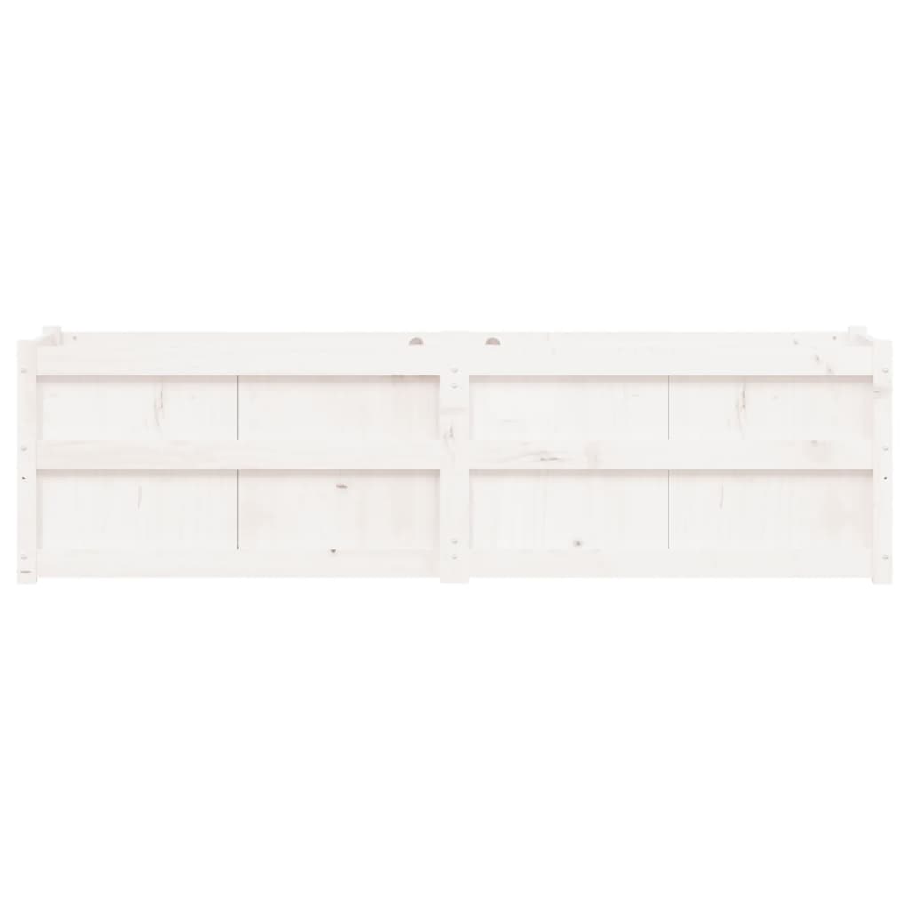 Utendørs Blomsterkasse Plantekasse Tre Hvit 180x50x50 cm heltre furu