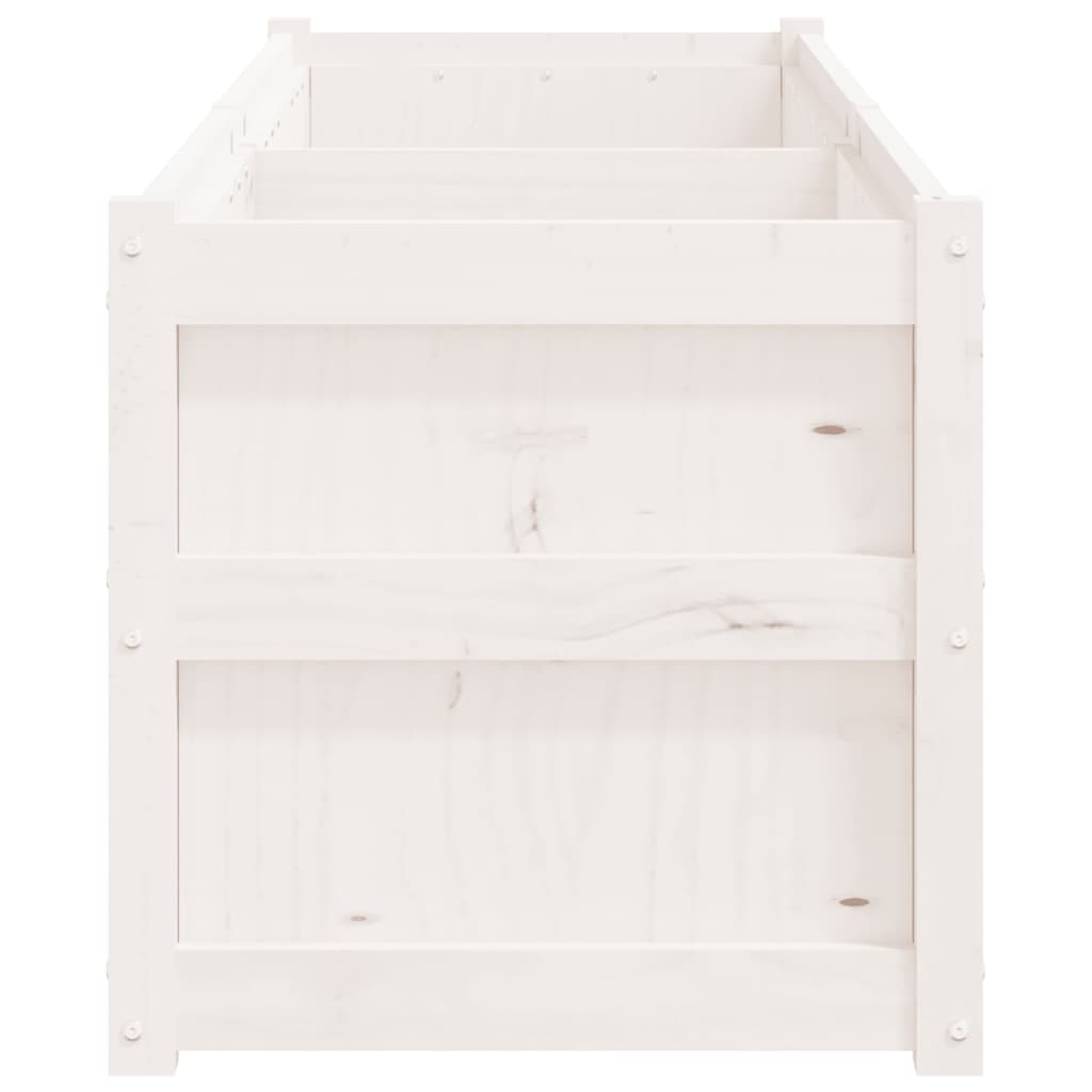 Utendørs Blomsterkasse Plantekasse Tre Hvit 180x50x50 cm heltre furu