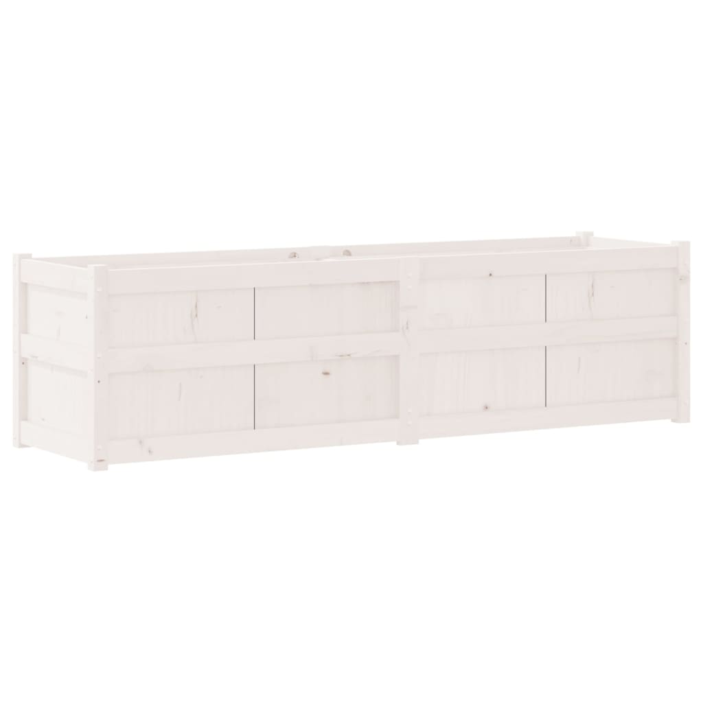 Utendørs Blomsterkasse Plantekasse Tre Hvit 180x50x50 cm heltre furu