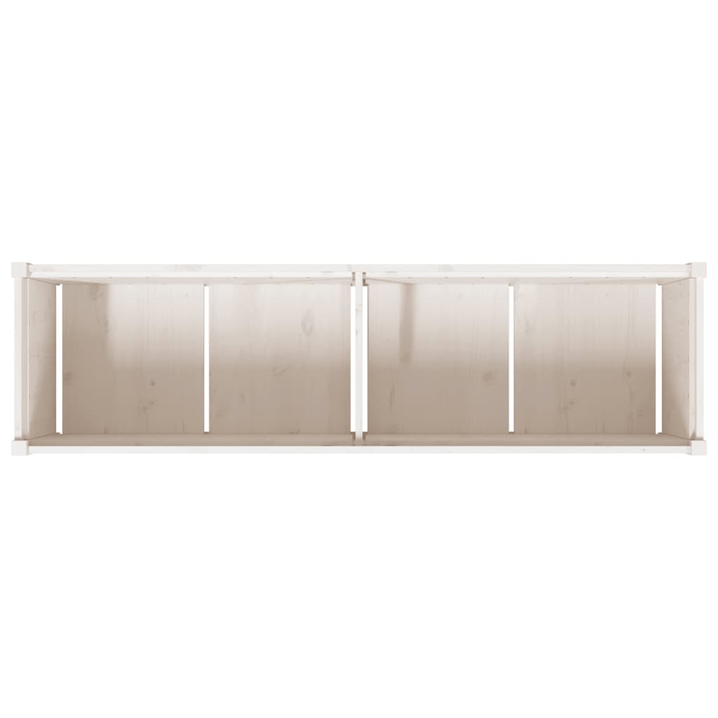 Utendørs Blomsterkasse Plantekasse Tre Hvit 180x50x50 cm heltre furu