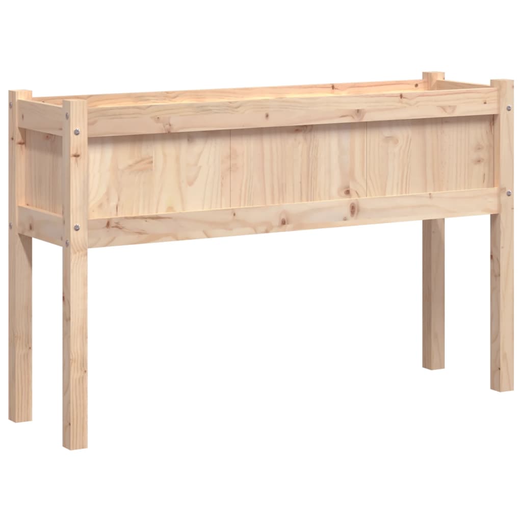 Utendørs Blomsterkasse Plantekasse Tre med ben 110x31x70 cm heltre furu