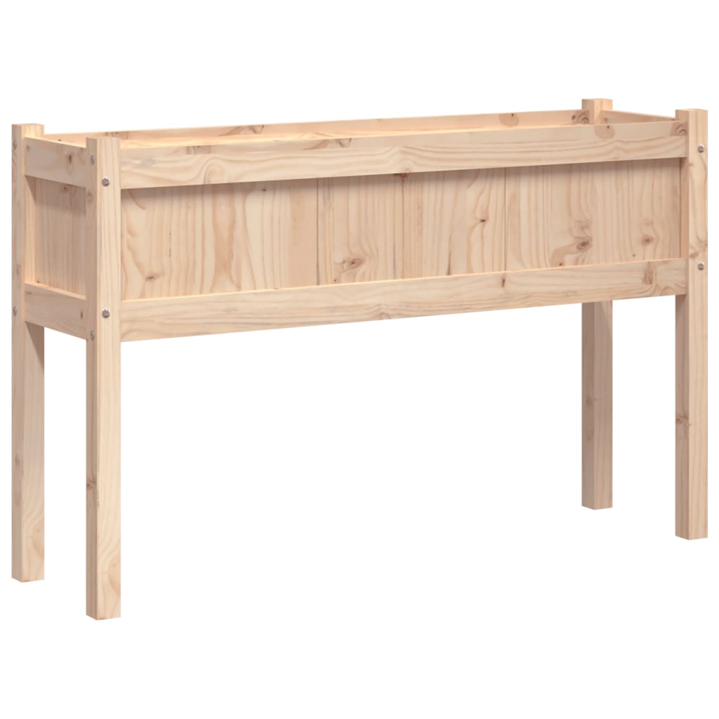 Utendørs Blomsterkasse Plantekasse Tre med ben 110x31x70 cm heltre furu
