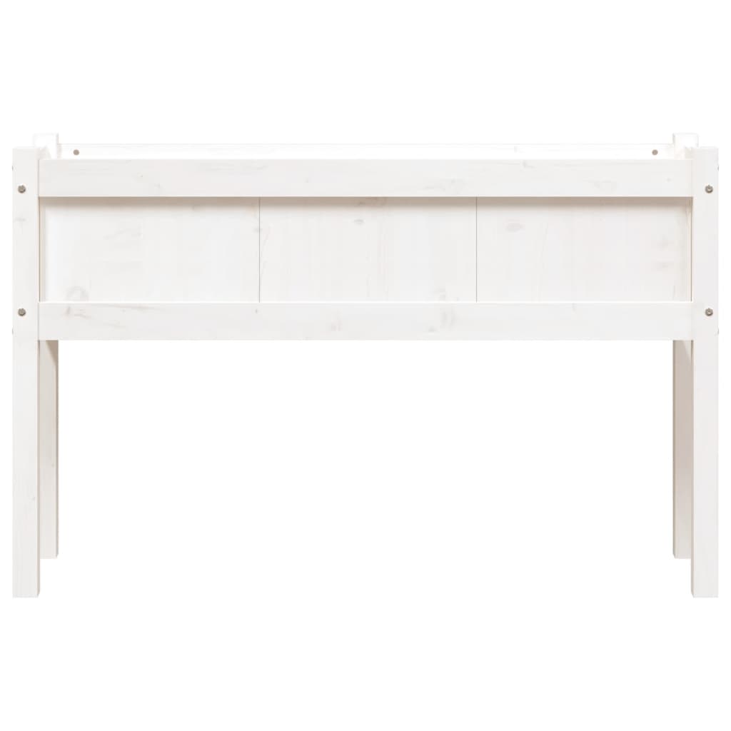 Utendørs Blomsterkasse Plantekasse Tre med ben Hvit 110x31x70 cm heltre furu