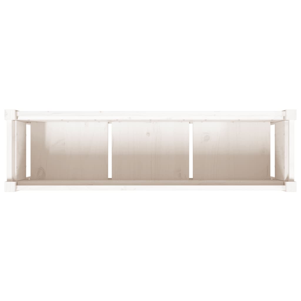 Utendørs Blomsterkasse Plantekasse Tre med ben Hvit 110x31x70 cm heltre furu
