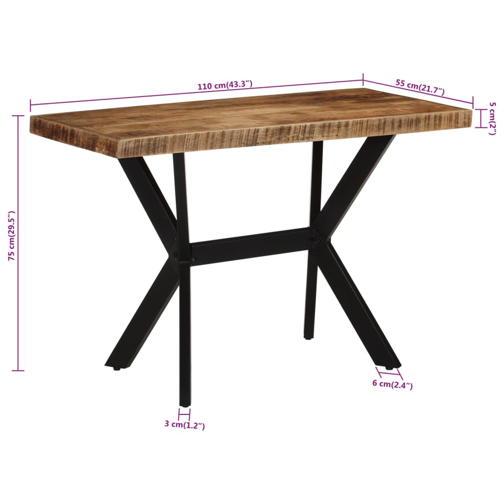 Spisebord 110x55x75 cm heltre mango